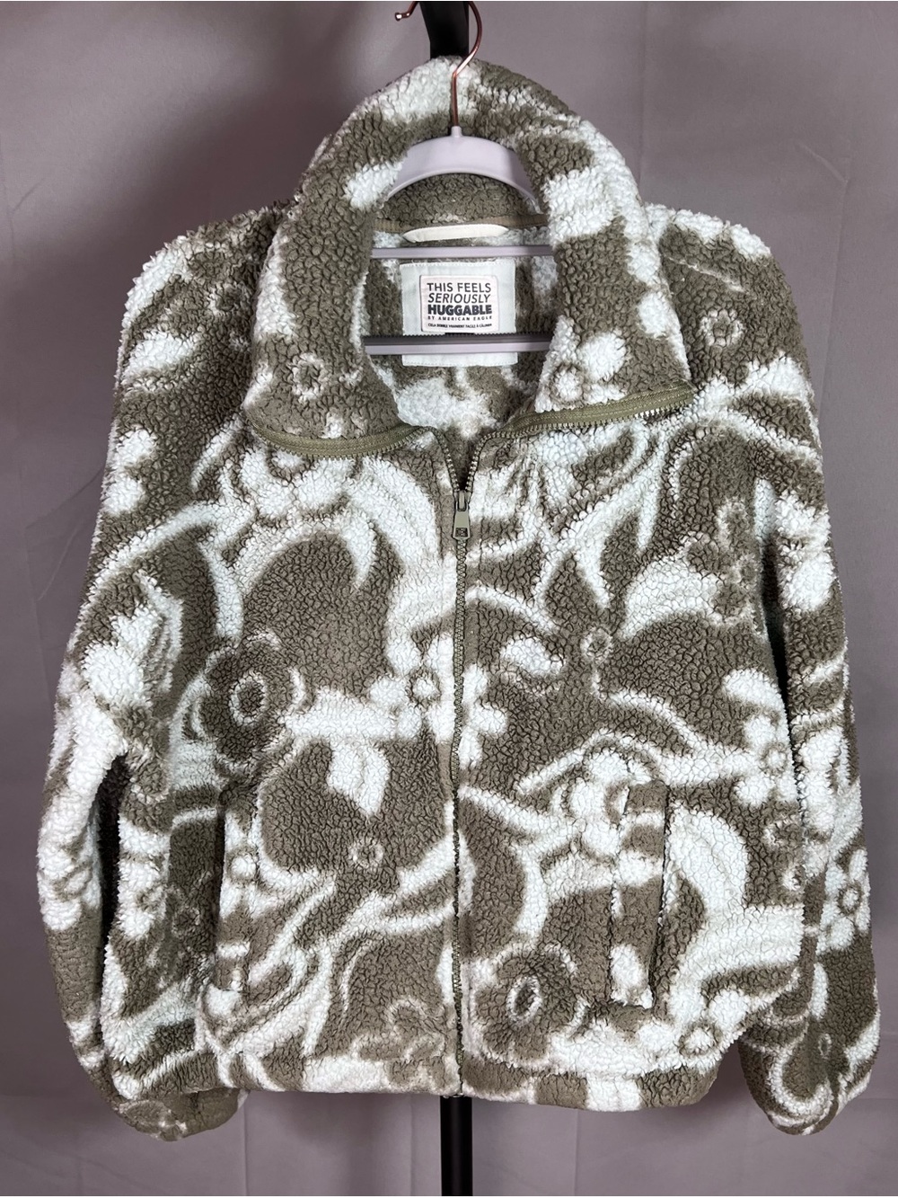 American Eagle Floral Sherpa Fleece Jacket XS/S